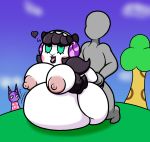  2018 ambiguous_gender animal_crossing anthro areola being_watched big_breasts blush bob_(animal_crossing) breasts caprine cat cum cum_inflation cum_inside digital_media_(artwork) duo_focus exhibitionism faceless_male feline female fucked_silly group headband horn huge_breasts human human_on_anthro inflation interspecies lipstick looking_pleasured makeup male male/female male_on_anthro mammal mr.under muffy_(animal_crossing) nintendo nipples nude open_mouth outside public sex sheep smile thick_thighs tongue tongue_out tree video_games wool 