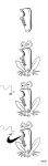  amphibian animate_inanimate arthropod black_and_white feral fly frog hi_res humor insect line_art monochrome multiple_scenes nike prehensile_tongue sneaker tango_gao tongue tongue_out watermark 