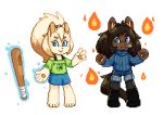  2016 5_fingers 5_toes afrosoricid alpha_channel anthro bare_shoulder barefoot baseball_bat biped black_nose black_socks blue_bottomwear blue_clothing blue_eyes blue_topwear brown_fur brown_hair brown_pawpads brown_tail cat clothed clothing cub denim_shorts digital_media_(artwork) duo english_text eyebrows eyelashes facial_markings feline female fire fire_magic flat_chested floating front_view full-length_portrait fully_clothed fur fur_tuft glowing green_clothing green_topwear hair hairband handpaw head_tuft inner_ear_fluff legwear lesser_hedgehog_tenrec lighting littlewoodlouse looking_aside looking_at_viewer looking_away low_res magic magic_user mammal markings multicolored_fur multicolored_hair open_mouth open_smile pawpads paws pixel_(artwork) ponytail portrait psychic pyrokinesis shadow shirt short_hair shorts side_by_side simple_background skirt smile socks spines standing star star_marking sweater tan_fur tan_hair tan_markings telekinesis tenrec tenrec_hero text toes toony transparent_background tuft two_tone_fur two_tone_hair v_sign vee_lowland webcomic will_west young 