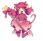  1girl animal_ears animated bells boots cat_ears disembodied_head gloves high_heel_boots high_heels mad_mew_mew magical_girl pink_hair pink_shoes staff undertale white_gloves yellow_eyes 