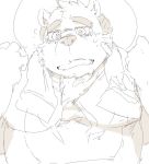  2017 anthro bear belly clothing eyewear glasses hat male mammal overweight overweight_male shirt solo straw_hat tokyo_afterschool_summoners towel train5 volos 