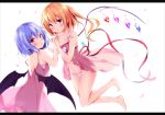  bra cleavage flandre_scarlet hyurasan lingerie pantsu remilia_scarlet see_through touhou wings 