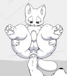  ambiguous_gender anal anal_fisting anal_penetration animal_crossing anthro anthro_on_anthro anus balls barefoot bed big_ears black_and_white butt cat duo erection feline fisting fluffyfrumples fur humanoid_penis looking_down lying male male/ambiguous male_focus mammal monochrome nintendo nipples nude on_back pawpads paws penetration penis pillow presenting presenting_anus presenting_hindquarters presenting_penis punchy_(animal_crossing) raised_leg smile solo_focus spread_legs spreading thick_thighs unknown_character unknown_species video_games whiskers 