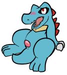  2018 blush erection feral male nintendo penis pok&eacute;mon pok&eacute;mon_(species) reptile scalie small_penis solo totodile trout_(artist) video_games 