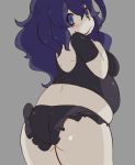  1girl ass blush creatures_(company) female from_behind game_freak hex_maniac_(pokemon) highres nintendo npc_trainer plump pokemon pokemon_(game) pokemon_xy purple_eyes purple_hair solo standing 