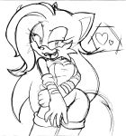  &lt;3 2008 female looking_at_viewer monochrome purity smile solo sonic_(series) traditional_media_(artwork) 