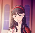  1girl amagi_yukiko black_hair long_hair looking_at_viewer persona persona_4 smile solo 