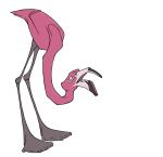  2013 3_toes ambiguous_gender avian beak bent_over biped bird bird_feet black_beak digital_drawing_(artwork) digital_media_(artwork) dipstick_beak eyes_closed feathers feral flamingo frown full-length_portrait jamminbison long_legs long_neck open_beak open_frown open_mouth pink_feathers pink_tail portrait semi-anthro simple_background solo standing tail_feathers toes toony two_tone_beak webbed_feet white_background white_beak 
