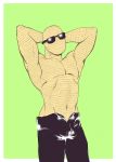  9x9 clothed clothing eyewear hi_res humanoid male muscular not_furry pose solo sunglasses topless 