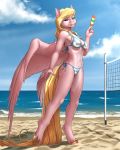  2018 absurd_res anthro beach bikini clothing cloud digital_media_(artwork) equine fan_character female food hair hi_res long_hair mammal my_little_pony mykegreywolf outside pegasus popsicle seaside solo swimsuit wings 