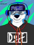  anthro black_nose blue_fur canine clothing duff_beer eyewear fur grin hacal_(yeison99) hat headphones hoodie male mammal multicolored_fur music sharp_teeth smile solo sunglasses teeth two_tone_fur white_fur wolf yeison99 