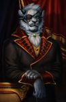  2018 5_fingers anthro black_lips black_nose clothed clothing digital_media_(artwork) eye_patch eyewear feline green_eyes hi_res mammal mikinyaro solo tiger 