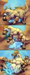  alterryx capcom comic crystal dinosaur feral growth hi_res hyper kulu_ya_ku macro male monster_hunter monster_hunter_world muscle_growth penis_growth raptor theropod video_games 