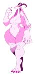  4_fingers 4_toes absurd_res anthro big_breasts blue_eyes breasts caprine claws digital_media_(artwork) featureless_breasts featureless_crotch female fur goat hi_res horn huge_hands looking_at_viewer mammal muscular muscular_female navel nude pink_fur raised_arm simple_background solo sssonic2 thick_thighs toe_claws toes voluptuous white_background wide_hips yellow_sclera 