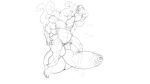  5_heads absurd_res anthro balls big_balls body_control daygo hi_res huge_balls huge_muscles hydra hyper hyper_balls hyper_penis jagaz male moray_eel multi_head musclegut muscular mutation penis sketch 