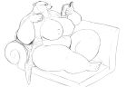 absurd_res anthro bear big_breasts book breasts chaise_lounge claws clothed clothing coffee_mug ear_piercing eyewear female glasses hi_res huge_breasts mammal monochrome nipples overweight overweight_female partially_clothed piercing polar_bear reading robe simple_background sitting slightly_chubby smile sofa solo the_protobanham white_background wide_hips 