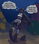  2018 angry anthro bdsm bondage bound breasts cetacean dc_comics digital_media_(artwork) english_text female gag gagged herseio mammal marine muzzle_(disambiguation) nude orca orca_(batman) rope solo text underwater water whale 