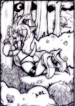  2009 becky_the_hedgehog breasts butt monochrome purity sonic_(series) sonic_the_hedgehog traditional_media_(artwork) 