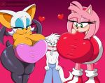  &lt;3 2018 amy_rose anthro artie bat bat_wings big_breasts blue_eyes blush breasts canine cleavage clothed clothing conditional_dnp digital_media_(artwork) digitaldomain123 eyelashes eyeshadow female gradient_background green_eyes group hair half-closed_eyes hedgehog hi_res larger_female makeup male mammal membranous_wings patreon pink_hair rouge_the_bat simple_background size_difference smaller_male sonic_(series) thick_thighs topless url white_hair wide_hips wings 