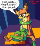  2018 anal anthro bubsy bubsy_(series) cum dialogue digital_media_(artwork) english_text erection feline fur looking_at_viewer lynx male mammal nipples nude open_mouth penis redcoonie simple_background solo speech_bubble tentacles text video_games 