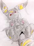  blush censored clothing colored_pencil_(artwork) costume disembodied_penis duo eeveelution eiroru female feral lying male male/female mummy nintendo on_back penetration penis pok&eacute;mon pok&eacute;mon_(species) pussy pussy_juice sex simple_background solo_focus tears traditional_media_(artwork) umbreon undead vaginal vaginal_penetration video_games 