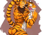  2018 abs anthro biceps big_muscles captainjohkid digital_media_(artwork) feline fur hair hi_res male mammal muscular muscular_male nude striped_fur stripes tiger 