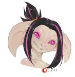  asura big_ears black_hair bust_portrait guild_wars hair humanoid licheart long_hair looking_at_viewer magenta_hair male pale_skin portrait purple_eyes ripp_(spotte) simple_background solo teenager video_games young 
