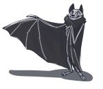  2018 anthro bat bodypaint bone disney fan_character ittybittykittytittys ittybittykittytittys_(character) looking_at_viewer male mammal membranous_wings nude simple_background skeleton smile solo standing white_background wings zootopia 