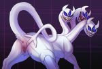  anus clover_(deltarune) deltarune female feral looking_back monster multi_eye multi_head presenting pussy qwertydragon solo spreading standing teeth undertale video_games 