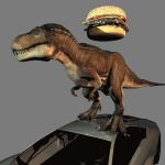 3d_(artwork) animated burger car crush digital_media_(artwork) dinosaur food theropod unknown_artist vehicle what 