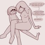  anthro bullying deltarune domination female female_domination female_on_top human human_on_anthro interspecies kris_(deltarune) male mammal monochrome on_top penis sex susie_(deltarune) thigh_sex unknown_artist video_games 