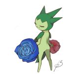  ambiguous_gender biped flora_fauna flower looking_back nintendo plant pok&eacute;mon pok&eacute;mon_(species) rear_view roselia smile solo unknown_artist video_games 