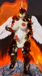  2018 3d_(artwork) abs anthro areola armor bckiwi breasts cutie_mark daybreaker_(mlp) digital_media_(artwork) equine eyebrows eyelashes fangs feathered_wings feathers fire friendship_is_magic helmet hi_res horn intersex looking_at_viewer mammal my_little_pony nipples nude open_mouth princess_celestia_(mlp) simple_background solo winged_unicorn wings 