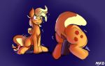  2018 absurd_res anal applejack_(mlp) blonde_hair cutie_mark dildo earth_pony equine female friendship_is_magic fur hair hi_res horse mammal mricantdraw my_little_pony orange_fur pony pussy_juice sex_toy solo 