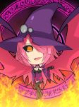  1girl blazblue breasts chibi cleavage hat konoe_a_mercury large_breasts long_hair pink_hair tagme witch_hat 