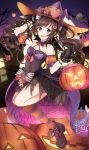  a.i._channel cleavage dress enuni halloween kizuna_ai thighhighs witch 