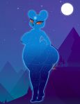  anthro anthrofied bear breasts butt celestial_being cocaine-leopard female glowing mammal my_little_pony night rear_view red_eyes side_boob solo star tiptoes ursa_minor 