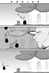  bald comic commentary_request diogenes_(getting_over_it) facial_hair failure getting_over_it greyscale highres math meis_(terameisu) meme monochrome pot sledgehammer solo trigonometry 
