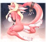  2018 anthro breasts claws dragon female hair hazukikai horn looking_at_viewer nude pussy solo 