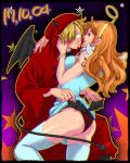  1boy 1girl artist_request halloween long_hair nami_(one_piece) one_piece sanji smile tagme 