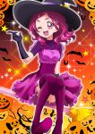  ;d bangs bat blush boots breasts broom broom_riding commentary_request corset dress elbow_gloves gloves hair_ornament halloween halloween_costume hanzou hat high_heel_boots high_heels highres hugtto!_precure jack-o'-lantern long_hair looking_at_viewer nono_hana one_eye_closed open_mouth panties panty_peek pink_eyes pink_hair pink_panties precure pumpkin shiny shiny_hair shiny_skin shooting_star sidelocks small_breasts smile solo sparkle star thick_eyebrows thigh_boots thighhighs underwear witch witch_hat x_hair_ornament 