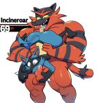  2018 69_position ambiguous_gender anal anthro balls black_fur blue_fur canine claws cum cum_in_mouth cum_inside digital_media_(artwork) duo elfein erection feline fur hi_res incineroar licking lucario male male/ambiguous mammal muscular muscular_male nintendo nude open_mouth oral oral_penetration penetration penis pok&eacute;mon pok&eacute;mon_(species) red_fur rimming sex simple_background smile super_smash_bros super_smash_bros._ultimate teeth tongue tongue_out video_games white_background yellow_sclera 