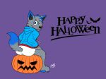  bat butt canine clothing diaper dog doggettdouglasmcdog fart food fruit halloween hi_res holidays hoodie jack_o_lantern mammal pumpkin smile 