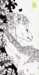 2018 ambiguous_gender dragon feral fur leaf shinerai sketch solo traditional_media_(artwork) 