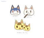  1boy 3girls animal_ears artist_name ayu_(mog) black_eyes blush blush_stickers brown_hair cat_ears character_name closed_mouth doubutsu_no_mori face furry happy japanese_text light_blush lips lipstick maiko-chan_(doubutsu_no_mori) makeup mishiranu_neko mother_and_daughter multiple_girls nintendo no_humans okaa-san_(doubutsu_no_mori) pen red_eyes red_lipstick short_hair signature simple_background smile suspicious_cat_(doubutsu_no_mori) white_background 