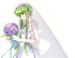  bouquet braid breasts bridal_veil c.c. code_geass crown_braid dress flower gloves green_hair head_wreath holding holding_bouquet jewelry long_hair medium_breasts meimi_k necklace purple_flower sidelocks sleeveless sleeveless_dress solo standing strapless strapless_dress tied_hair veil very_long_hair wedding_dress white_background white_dress white_gloves 