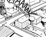  bird&#039;s-eye_view black_and_white building comic high-angle_view monochrome outside pokehidden screaming target_miss text tree zero_pictured 