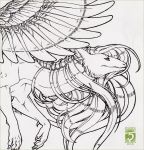  2018 claws dragon feathered_dragon feathered_wings feathers female feral hair shinerai sketch solo traditional_media_(artwork) wings 