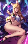  ahri_(lol) animal_humanoid blonde_hair breasts cian_yo cleavage clothed clothing female footwear fox_humanoid hair high_heels humanoid league_of_legends long_hair riot_games shoes solo video_games 