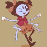  2015 arachnid arthropod clothed clothing crepix cup english_text eyes_closed muffet one_eye_closed open_mouth simple_background solo text undertale video_games wink 